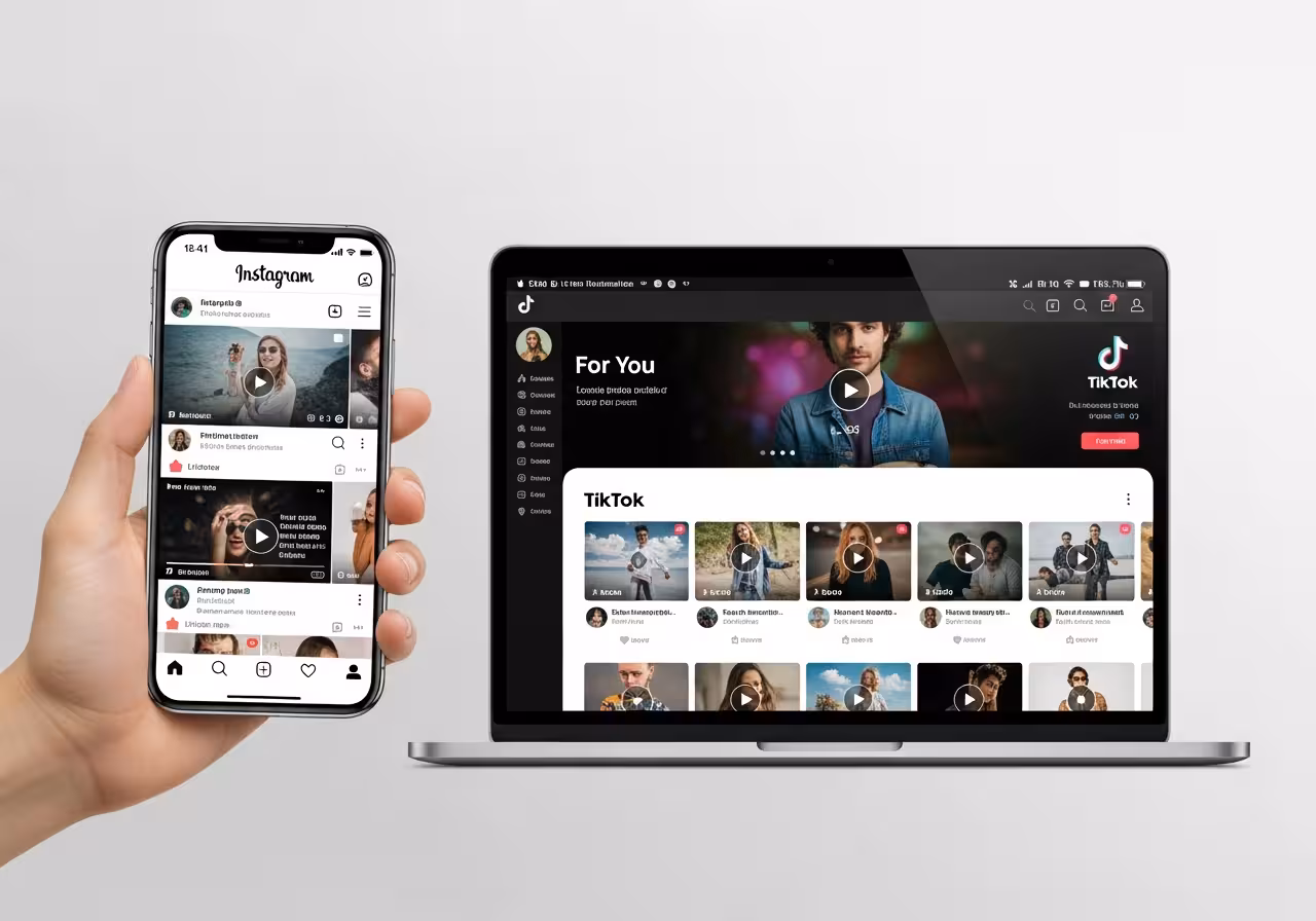 Social media platforms displaying image to video content